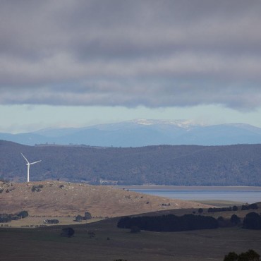 Capital with Water in Lake George and Snow on the Brindabellas